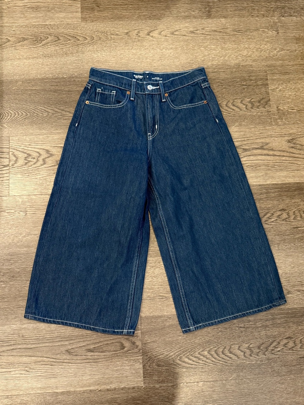 High rise baggy wide leg culotte jeans